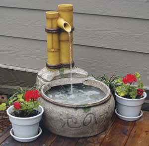 Bamboo Bowl Container Water Garden